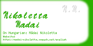 nikoletta madai business card