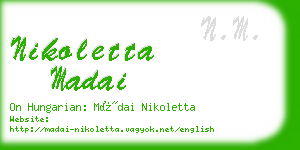 nikoletta madai business card